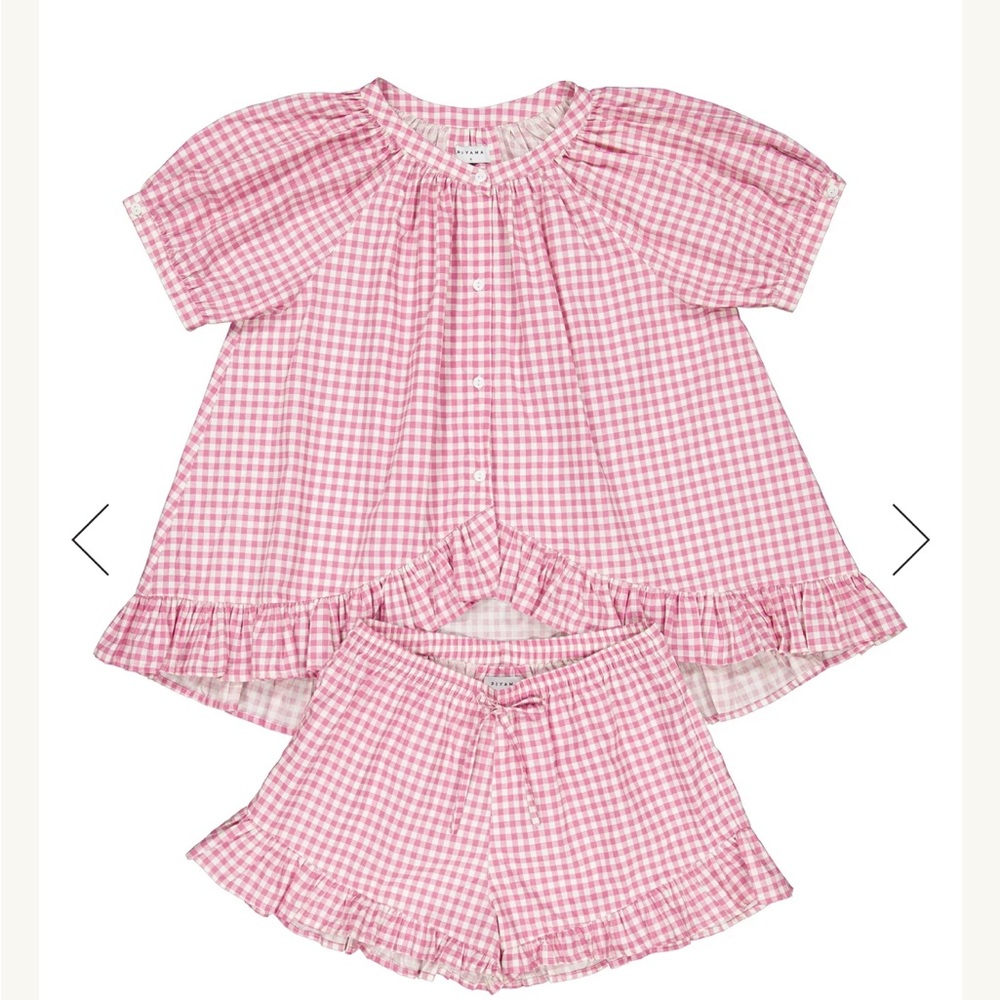 Piyama Sophie Sleep Set - Cotton - Gingham Berry